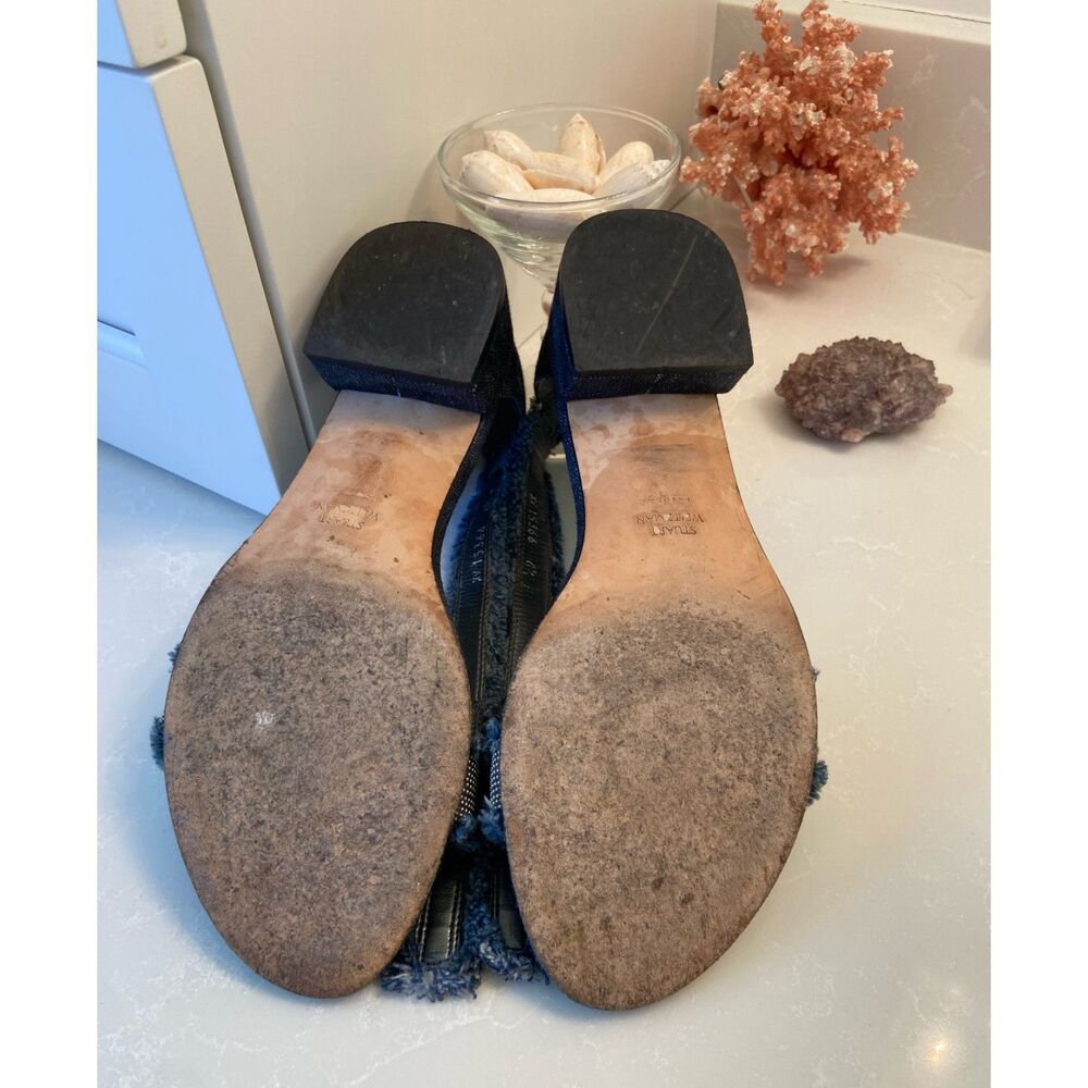 Stuart Weitzman Denim Block Heel Sandals 6.5 - Picture 12 of 12